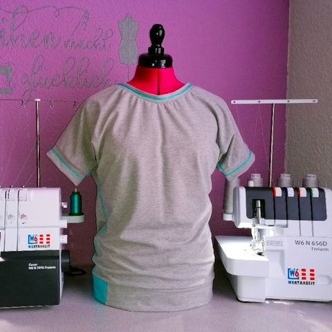 -Shirt nähen mit Overlock und Coverlock