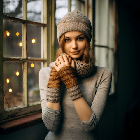 Die Stulpen / Pulzwärmer mit Spitzenbesatz