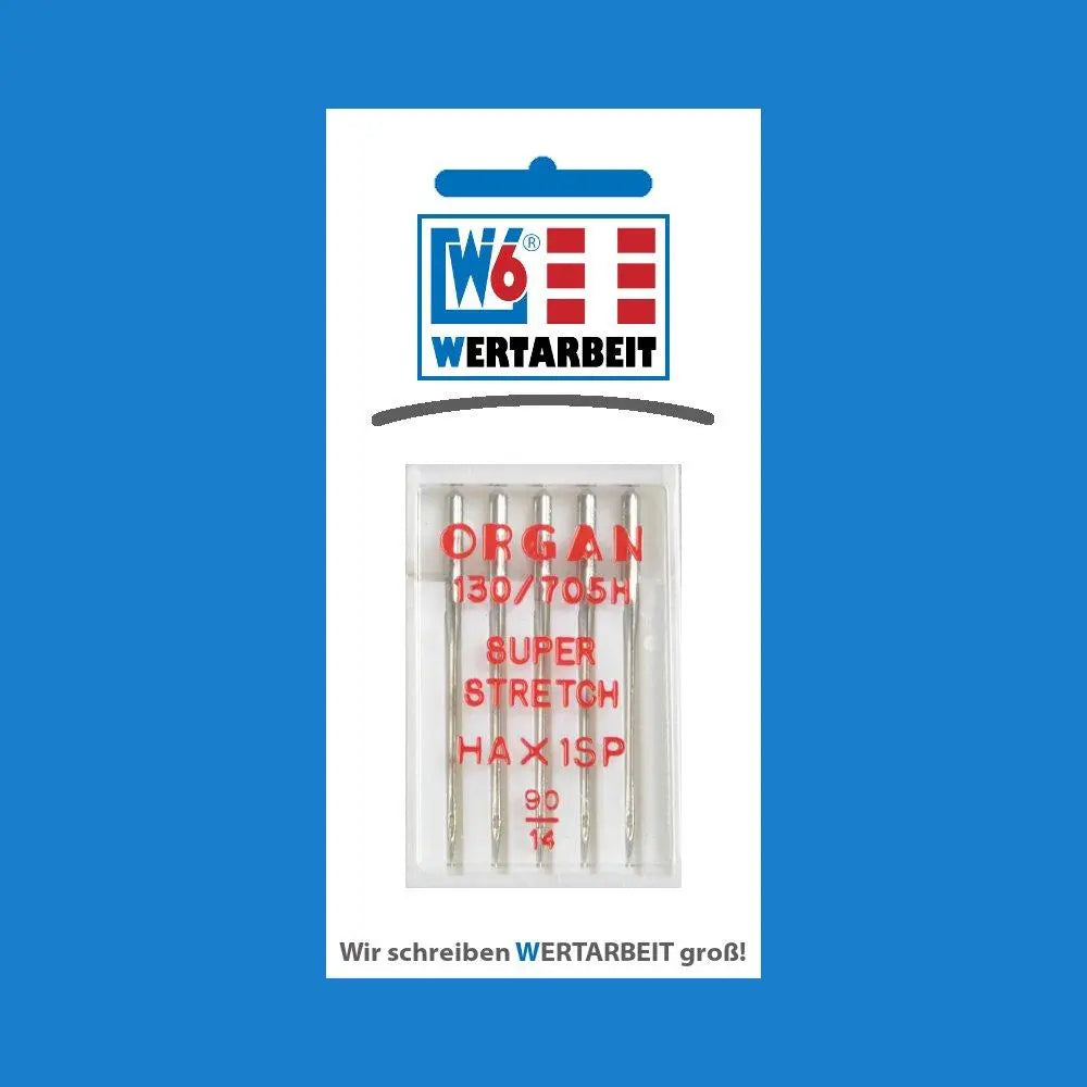 W6 Nähmaschinennadel Super Stretch 90 HAx1SP (5 Nadeln)