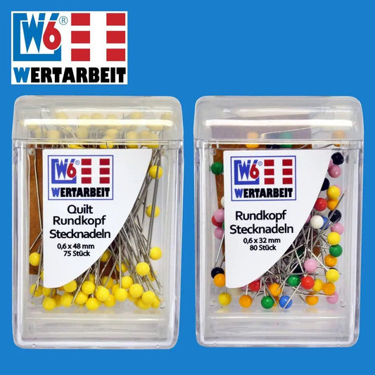 W6 Stecknadel Set 80 Stück Bunt + 75 Stück Gelb