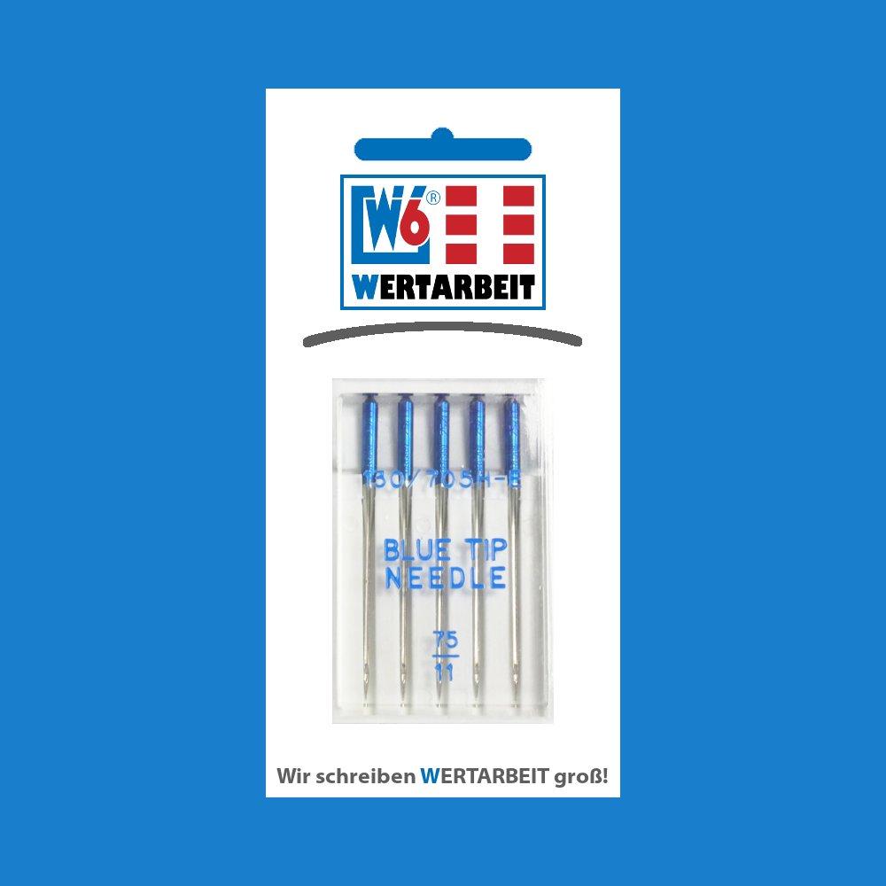 W6 Nähmaschinennadel Blue-Tip 75 (5 Nadeln)
