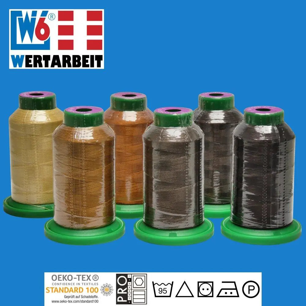 W6 Farbset Braun Näh- und Stickgarn (6 x 1.000 m)